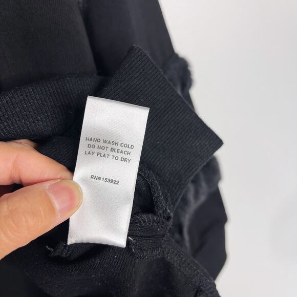 New See and Be Seen Large L Black Faux Fur Striped Detail Crew Neck Sweatshirt - Picture 9 of 11